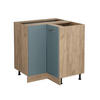 ECKUNTERSCHRANK R-Line Blau-Grau 75.6 cm ohne AP - Honigeiche/Eiche Wotan, Holzwerkstoff (75.6/81.6/46cm) - Vicco