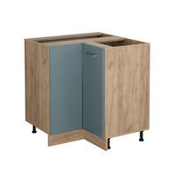 ECKUNTERSCHRANK R-Line Blau-Grau 75.6 cm ohne AP - Honigeiche/Eiche Wotan, Holzwerkstoff (75.6/81.6/46cm) - Vicco