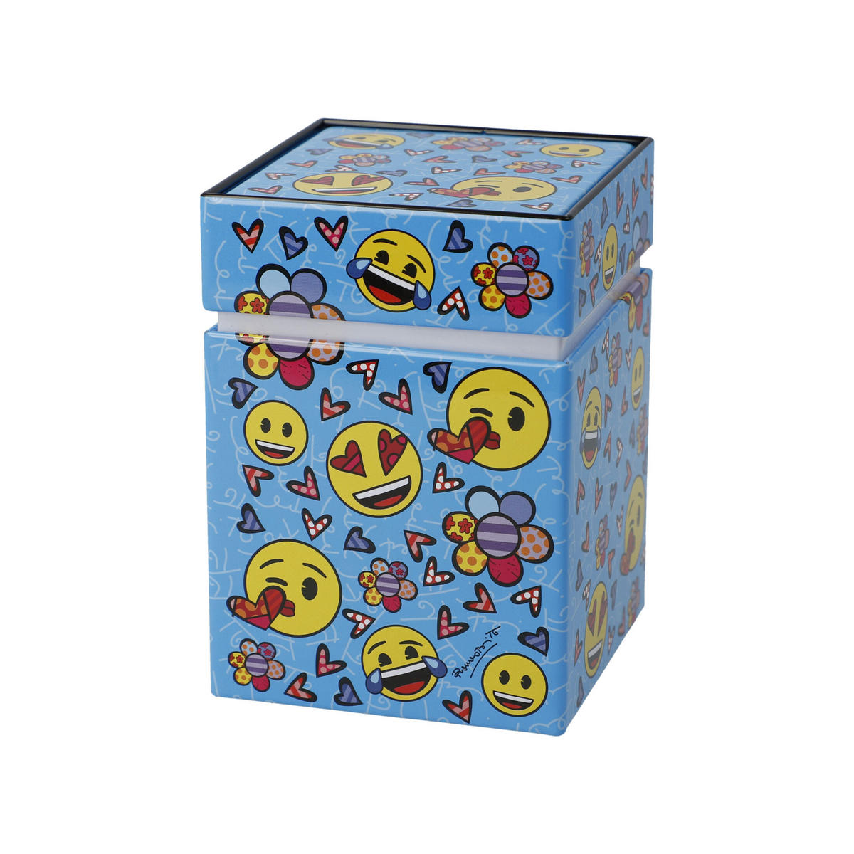 TEEDOSE emoji by BRITTO - Always Happy, Metall, Bunt, 600 ml - Multicolor, Metall (7.5/11/7.5cm) - Goebel