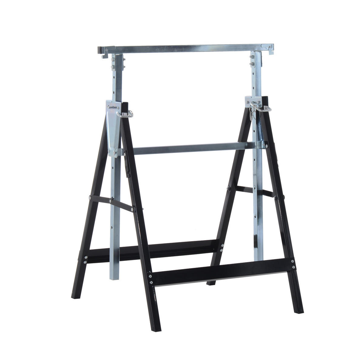 UNTERSTELLBOCK, 2 x Gerüstbock, Schwarz - Schwarz, Metall (68/58/130cm) - HOMCOM