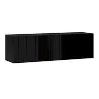 LOWBOARD Vivo schwarz Hochglanz 140 / 38 / 40cm - Schwarz Hochglanz/Schwarz, Holz/Holzwerkstoff (140/40/38cm) - Feldmann-Wohnen
