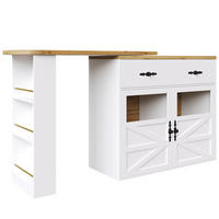 KÜCHENINSEL Weiß 138-204x39x104 cm drehbar für Bistro - Weiß, Holz (39/104/204cm) - SHOPENTRA