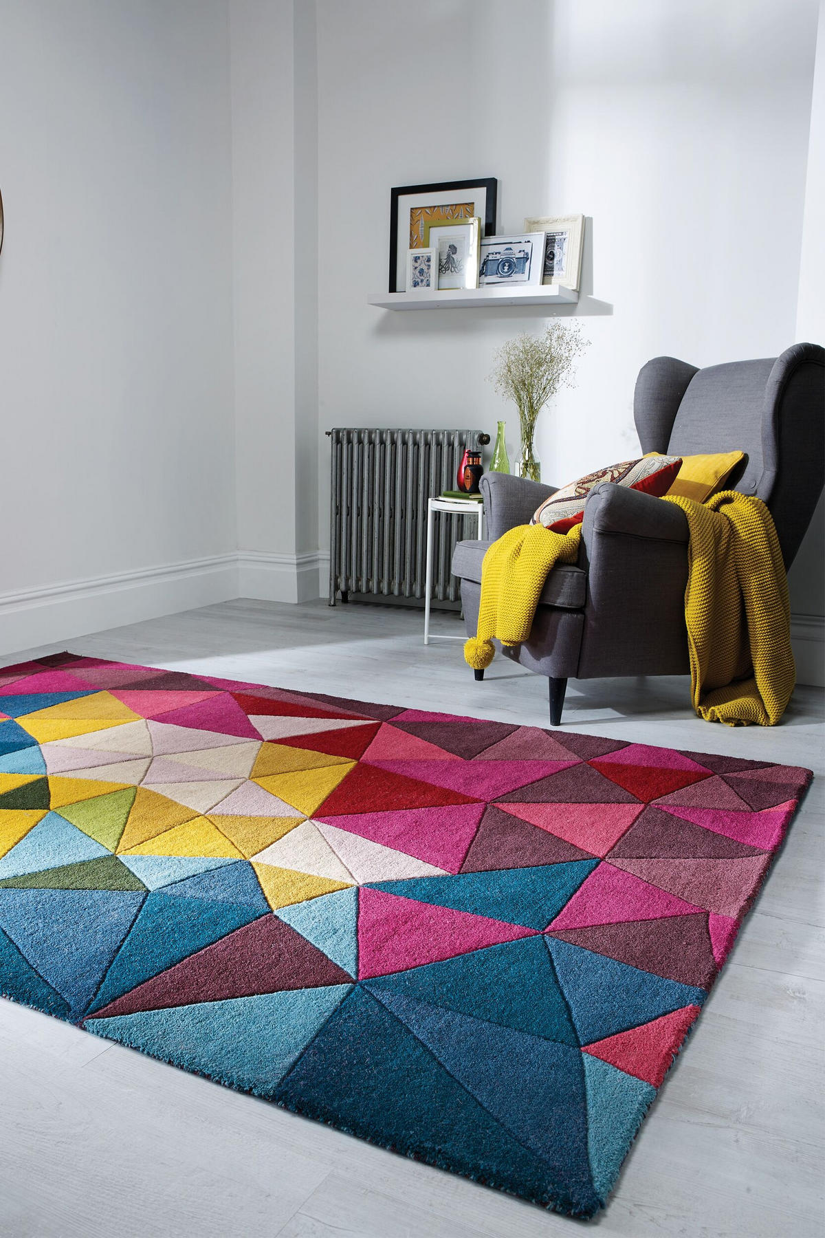 WOLLTEPPICH Bunt geometrisch handgetuftet DERWENT BROOKE, Multi 120x170 cm - Multicolor, Textil (120/170cm) - KADIMA DESIGN