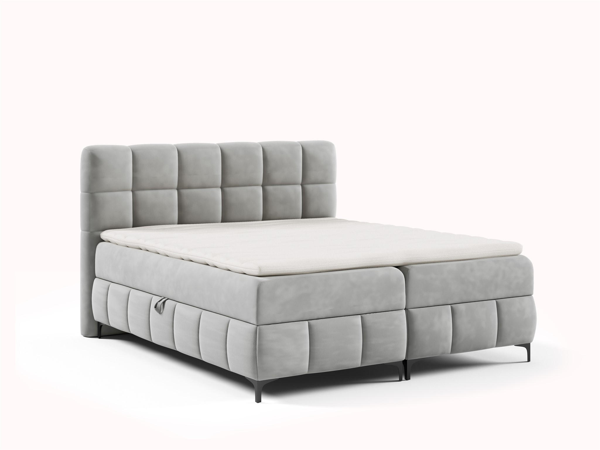 BOXBETT Sophie In Salvador - Silberfarben, Holzwerkstoff/Textil (100/200cm) - Fun Möbel