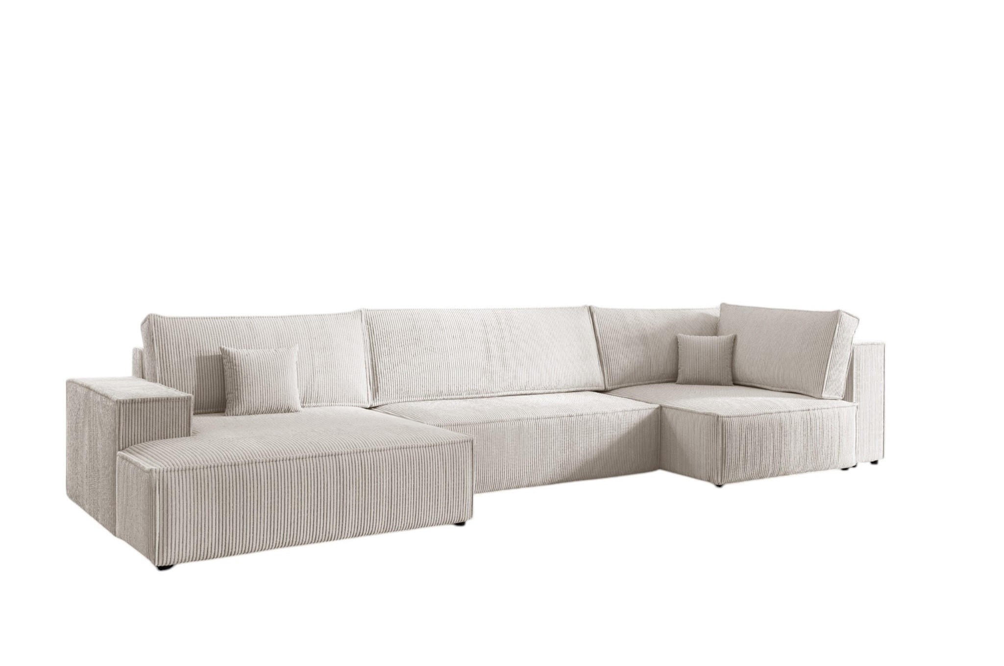 WOHNLANDSCHAFT Corunia - Weiß, Holzwerkstoff/Textil (398/70/148cm) - Fun Möbel