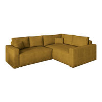 ROHOVÁ SEDAČKA ERONIS žlutá - šedá/žlutá, dřevo/textil (265/194cm) - MASSENO