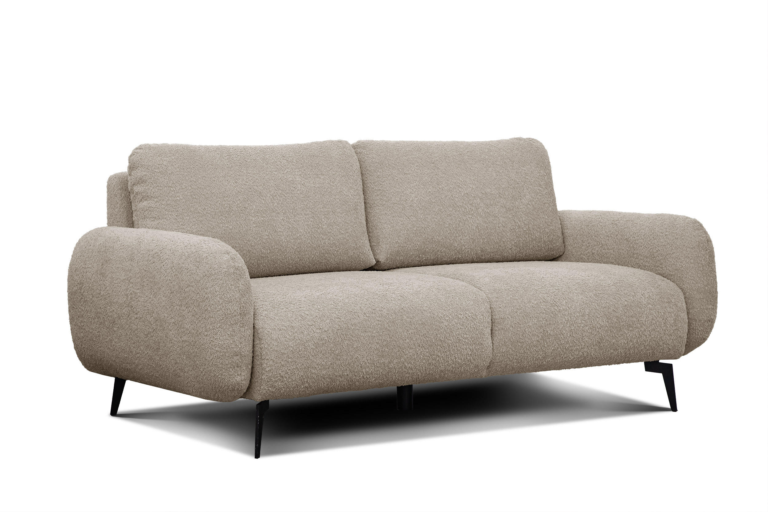 SOFA FEBE 3-Sitzer, ecru - Champagner/Schwarz, Holz/Textil (190/82/96cm) - Courtois Laville
