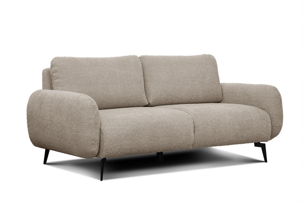 SOFA FEBE 3-Sitzer, ecru - Champagner/Schwarz, Holz/Textil (190/82/96cm) - Courtois Laville