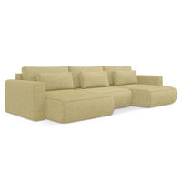 WOHNLANDSCHAFT Strukturstoff Stoff Gelb - Currygelb/Gelb, Kunststoff/Textil (340/82/149cm) - Makamii