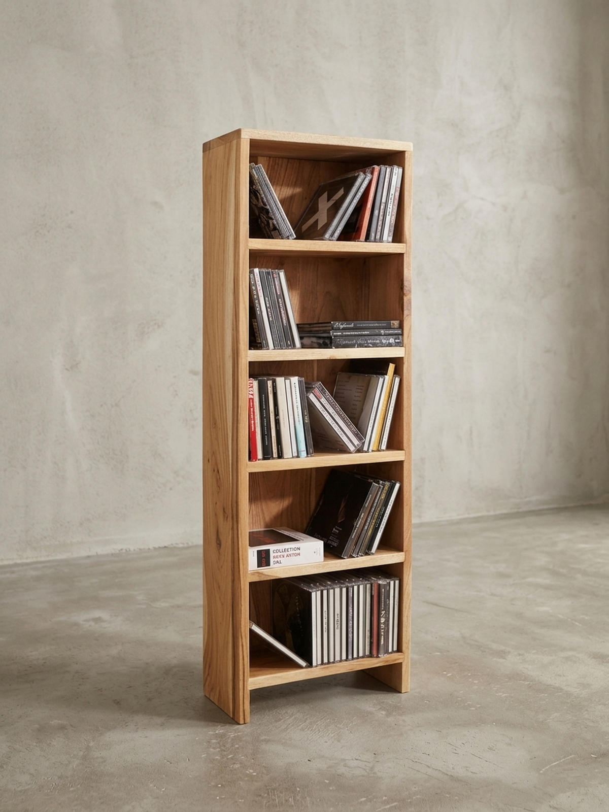 CD-REGAL Massivholz Pflegeleicht 90cm, Beige 30x17x90 cm - Beige, Holz (30/90/17cm) - KADIMA DESIGN