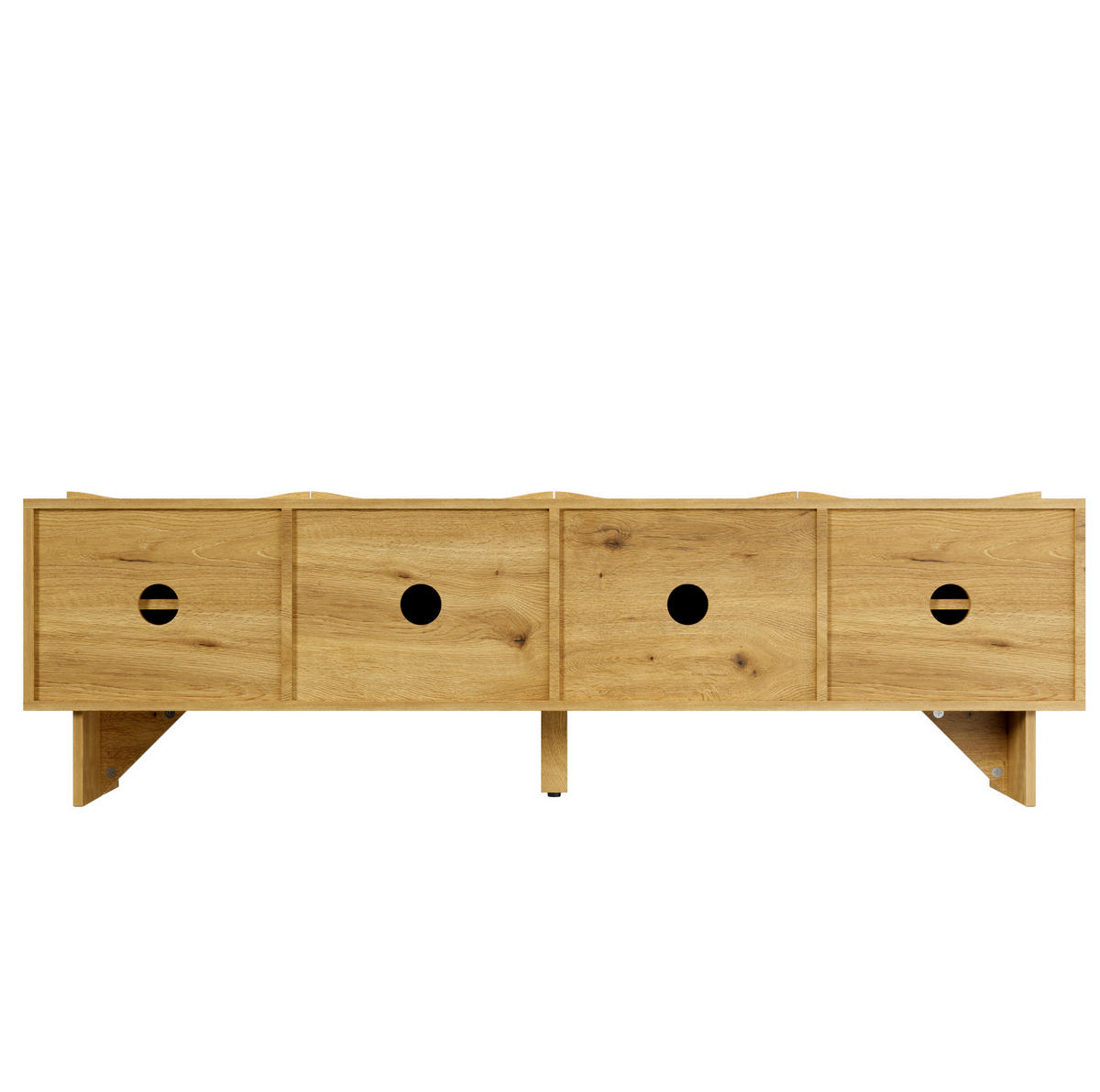 LOWBOARD 155/36/47 cm in Natur aus Spanplatte mit Wellenmuster - Eichefarben, Holzwerkstoff (36/47/155cm) - OKMYHOME