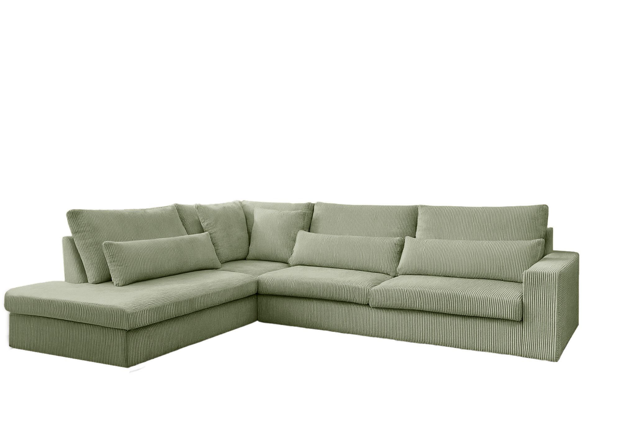 ECKSOFA L-Form SVEN Stoff Poso Hellgrün Links - Hellgrün, Textil (315/245cm) - Kaiser Möbel