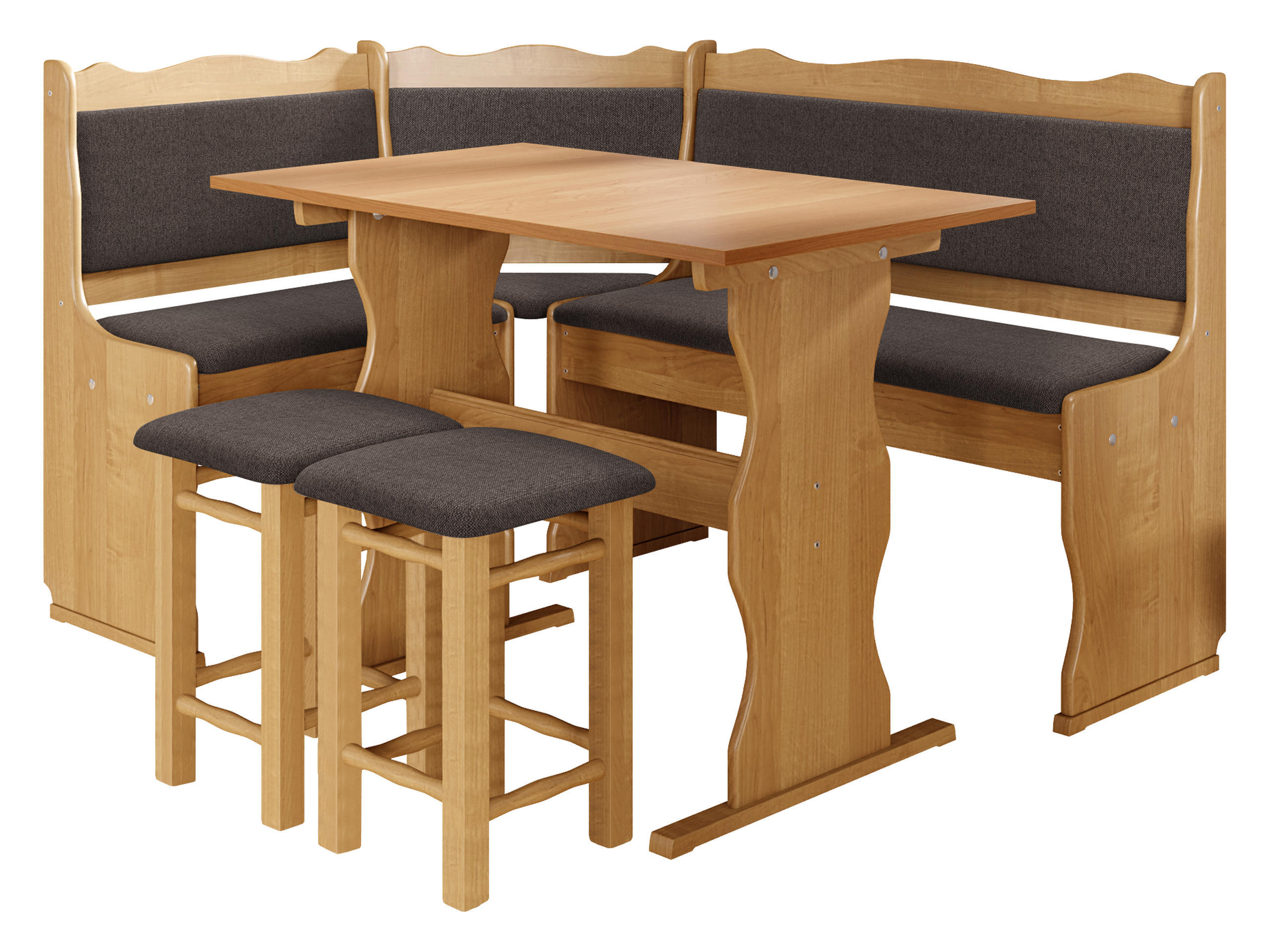 Mirjan24 Eckbankgruppe Erle, Dunkelbraun 145x87x105 cm