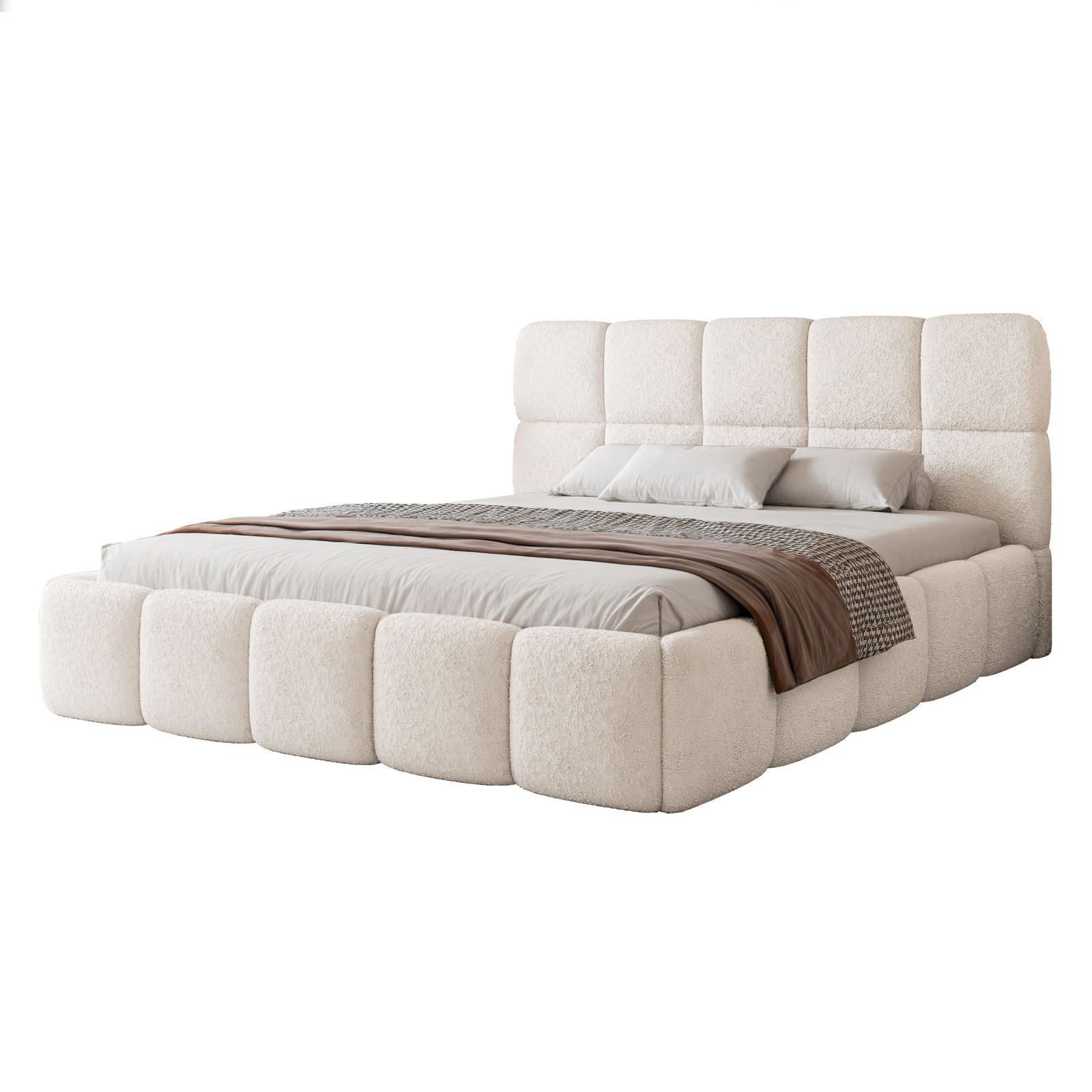 POLSTERBETT CERETTO 180x200 cm Creme (Stoff Legend) - mit Bettkasten und Holzlattenrost - Creme, Holzwerkstoff/Textil (180/200cm) - Ravio