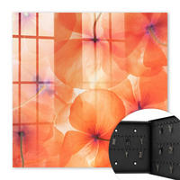 SCHLÜSSELBOX Schwarz 30x30 cm- Türöffnung nach rechts - Blumenekstase - Orange, Metall (30/30/5cm) - TULUP