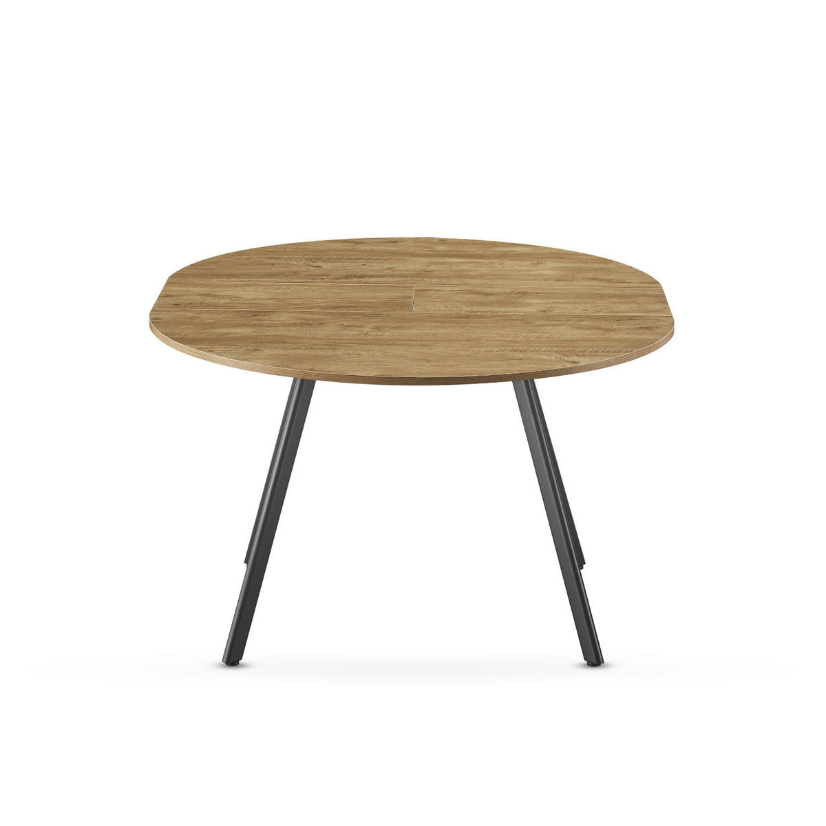 ESSTISCH TILL 120-150/120/76 cm Rund Wildeiche - Wildeiche/Schwarz, Holzwerkstoff (120/120/76cm) - B&D Home