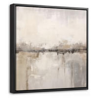 LEINWAND Bilder mit Rahmen - Moderne Kunst - Abstrakt - Beige - 20x20 - Beige, Textil (20/20cm) - MuchoWow