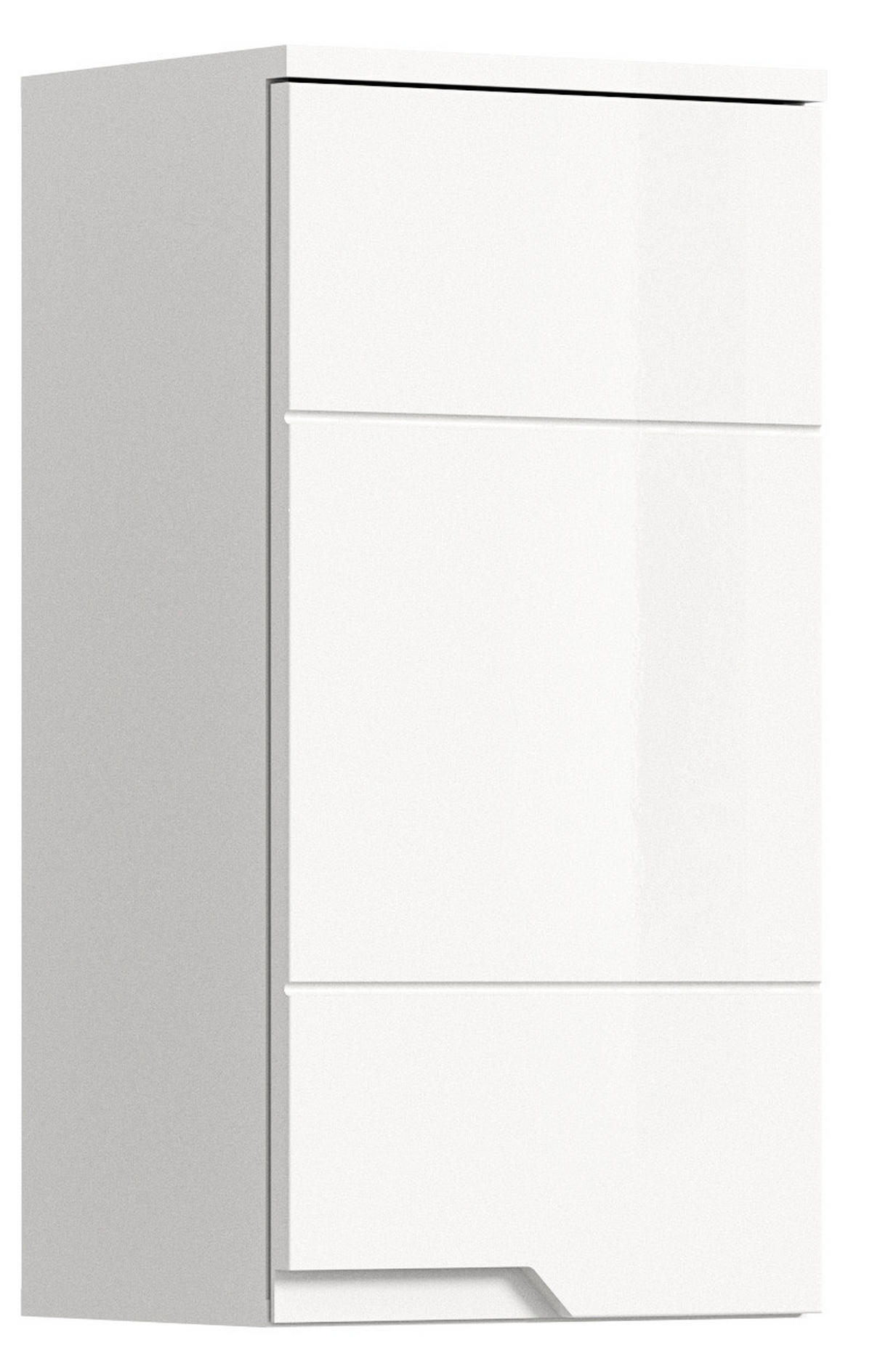 HÄNGESCHRANK SOLERO (B/H/T: ca. 38/73/27 cm) in Weiß/weiß hochglanz - Weiß, Holzwerkstoff (38/73/27cm)