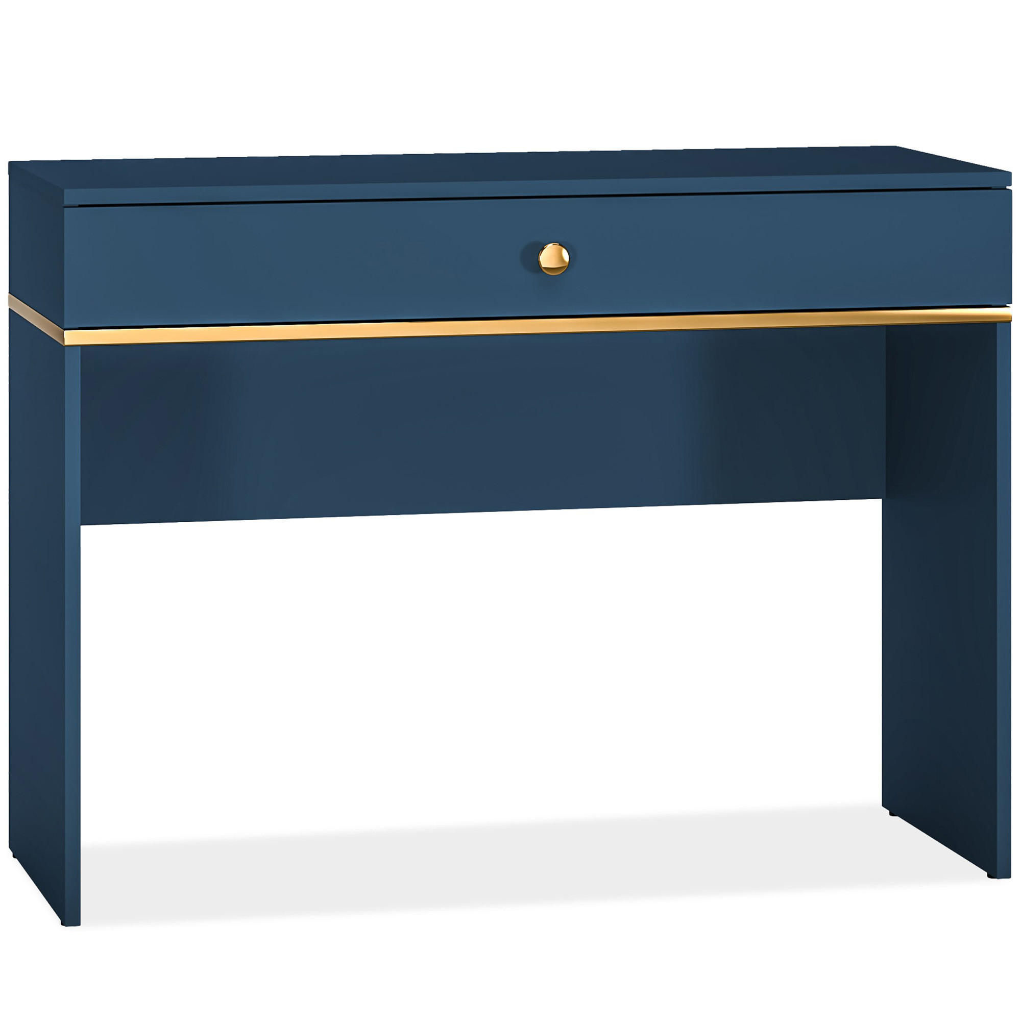 SCHREIBTISCH ARICIA mit Soft-Close-Funktion für Schubladen, Marineblau - Blau, Holz (40/100/79cm) - KONSIMO®
