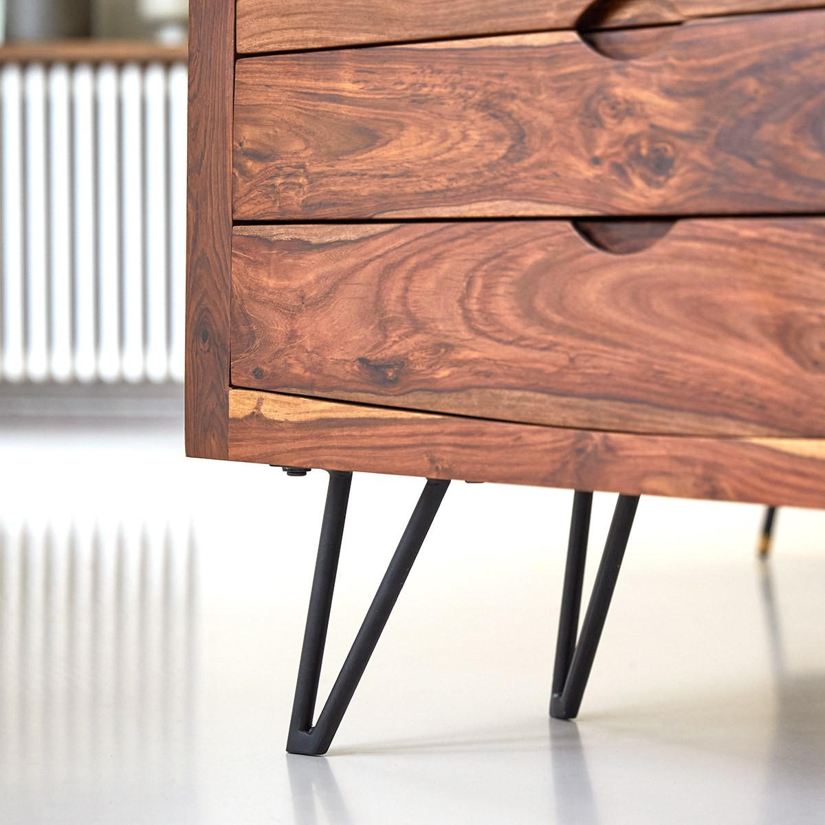 KOMMODE Bonnie Braun aus Palisander - Braun, Holz (90/77/40cm) - Tikamoon