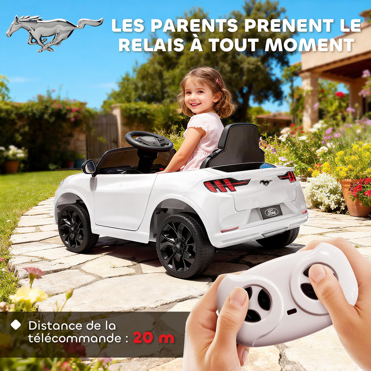 ELEKTRO-KINDERAUTO DE-13149 2 Motoren Weiß - Weiß, Kunststoff (233.68/139.7/111.76cm) - ComfortXL