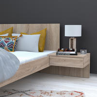 BETT COOL / Bett 140x190 cm + 2 Konsolen + Bettkasten - Gebleichte Eiche Dekor - Sonoma Eiche, Holz/Holzwerkstoff (192.2/234cm) - Weber Industries