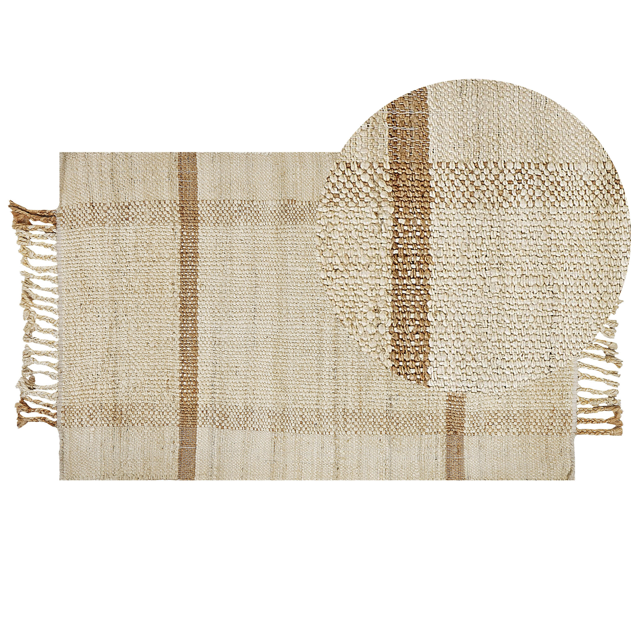 TEPPICH geflochten Yelmez 150/80 cm - Beige, Naturmaterialien (80/150cm) - Beliani