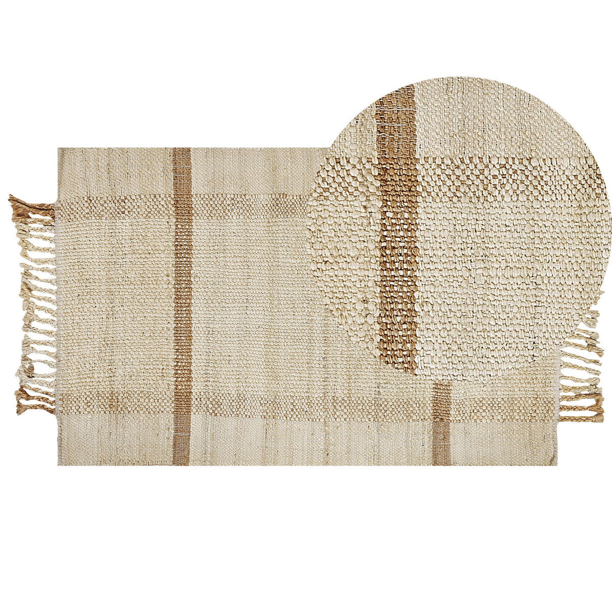 TEPPICH geflochten Yelmez 150/80 cm - Beige, Naturmaterialien (80/150cm) - Beliani