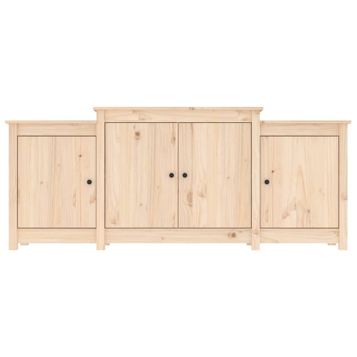SIDEBOARD Reichlich Stauraum 164/37/68 cm Braun Massivholz Kiefer - Braun, Holz (37/68/164cm) - vidaXL