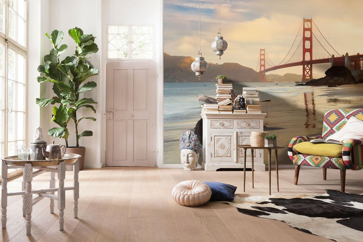 FOTOTAPETE Golden Gate bridge 400 x 250 cm - Rot, Papier (400/250cm) - Sanders & Sanders
