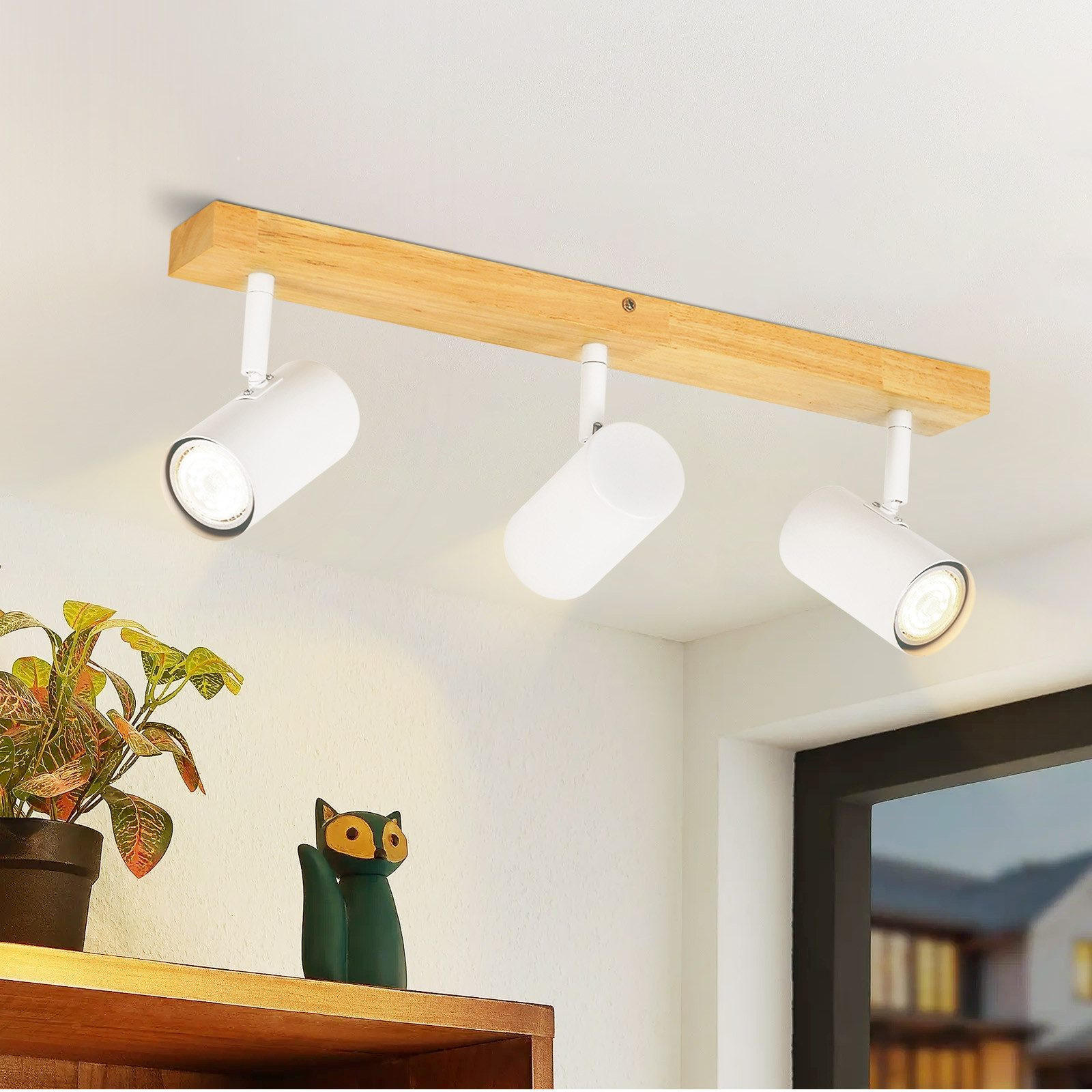 DECKENSTRAHLER Kagome 47/16.5/5.5cm - Weiß, Metall (47/16.5/5.5cm) - ZMH