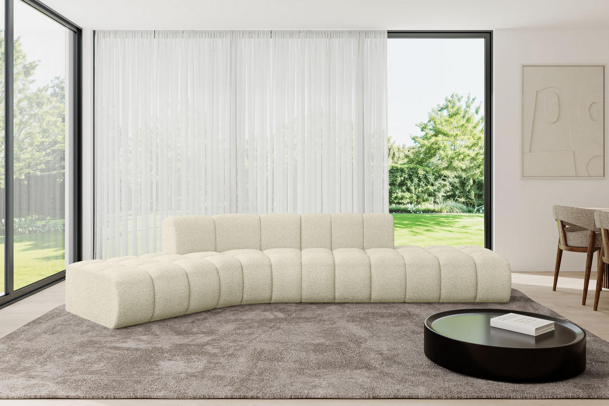 ECKSOFA modulares Sofa Solven-L1 - 380x174x70 cm Beige - Beige, Holzwerkstoff/Textil (380/174cm) - ALTDECOR