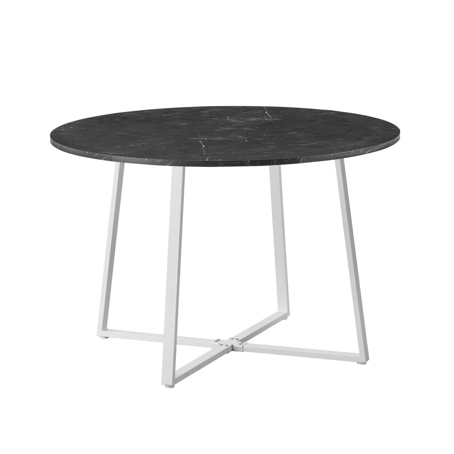 B&D Home Esstisch Schwarz, Weiß 110x76x110 cm