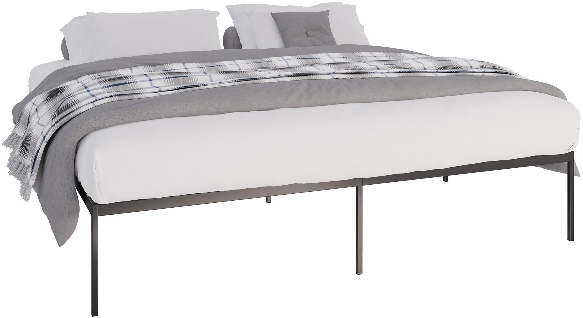 METALLBETT 205.5/205.5/42.5 cm Metall Schwarz - Schwarz, Metall (205.5/205.5cm) - CLP