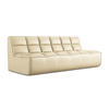 3-SITZER SOFA Kunstleder Beige - Beige/Schwarz, Leder/Kunststoff (210/75/93cm) - Makamii