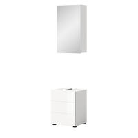 BADMÖBEL-SET 2-teilig weiß Hochglanz, Badkombination 38 x 190 cm - Weiß Hochglanz, Glas/Holzwerkstoff (38/190/34cm) - Inn.Furn
