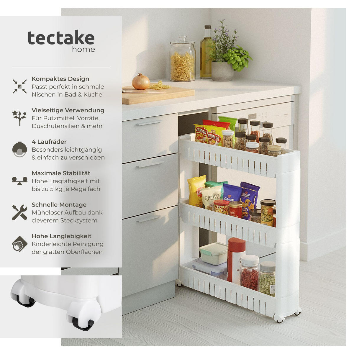 NISCHENREGAL Joe, 54 x 12 x 71 cm, weiß - Weiß, Textil (12/71/54cm) - tectake