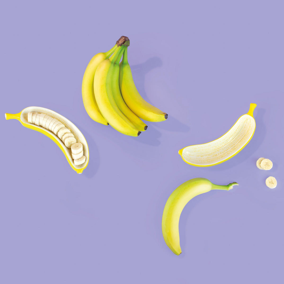 DEKOSCHALE Banana Romance, Dolomit, Gelb, 25 x 8 x 5.5 cm - Gelb, Keramik (5.5cm)