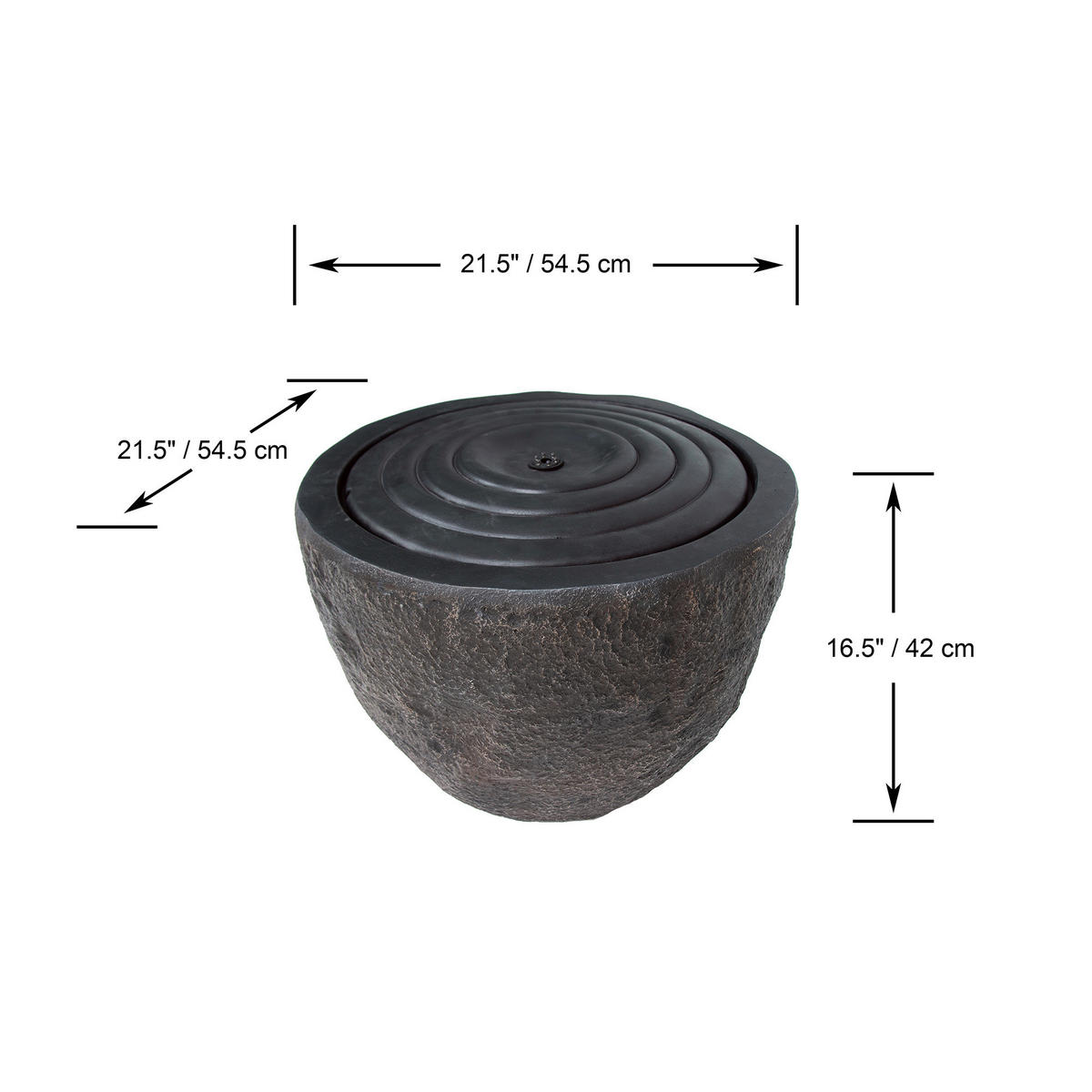 GARTENBRUNNEN Giri S 54.5 x 54.5 x 42 cm - Dunkelgrau, Naturmaterialien (54.5/54.5/42cm) - Elementi