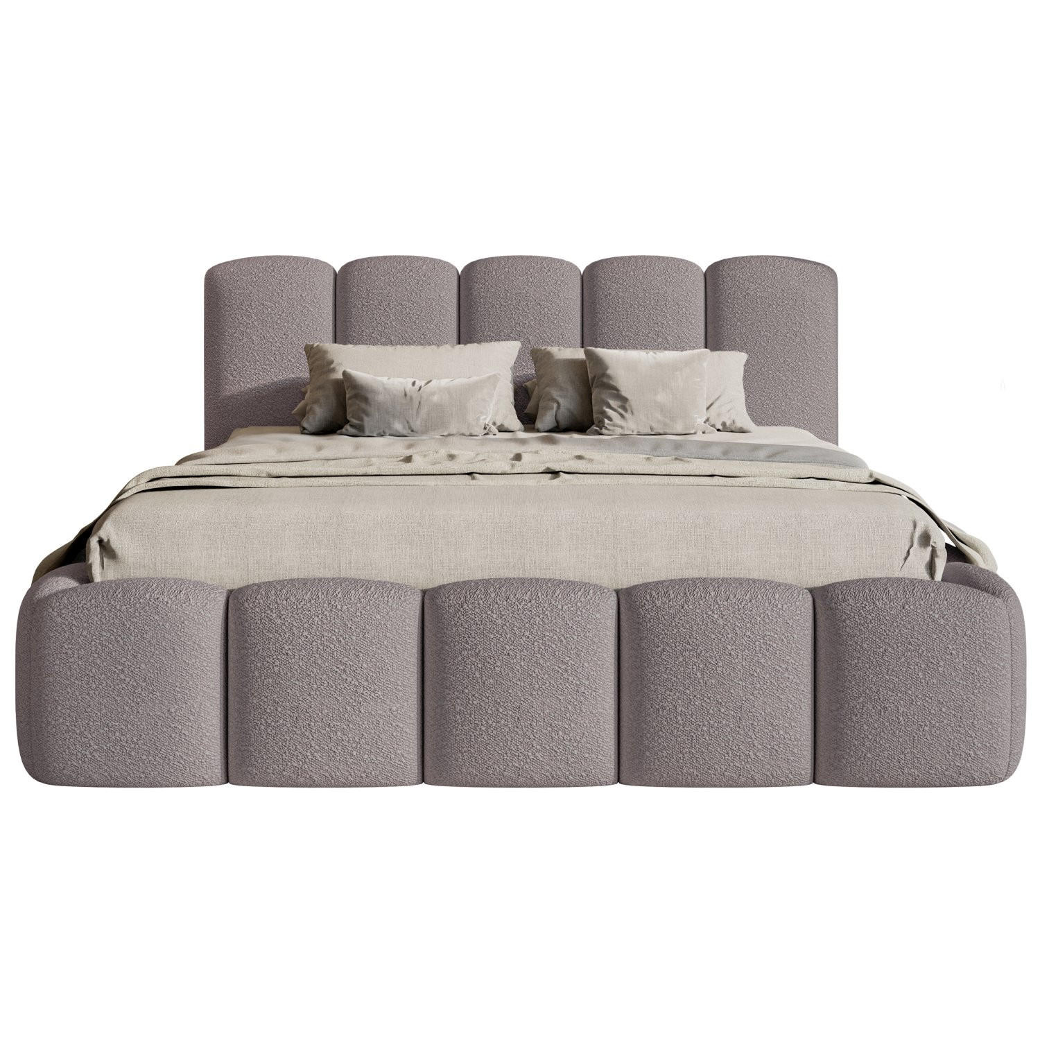 POLSTERBETT Cloudy II Taupe 140x200 cm - Graubraun, Holz/Textil (140/200cm) - Selsey
