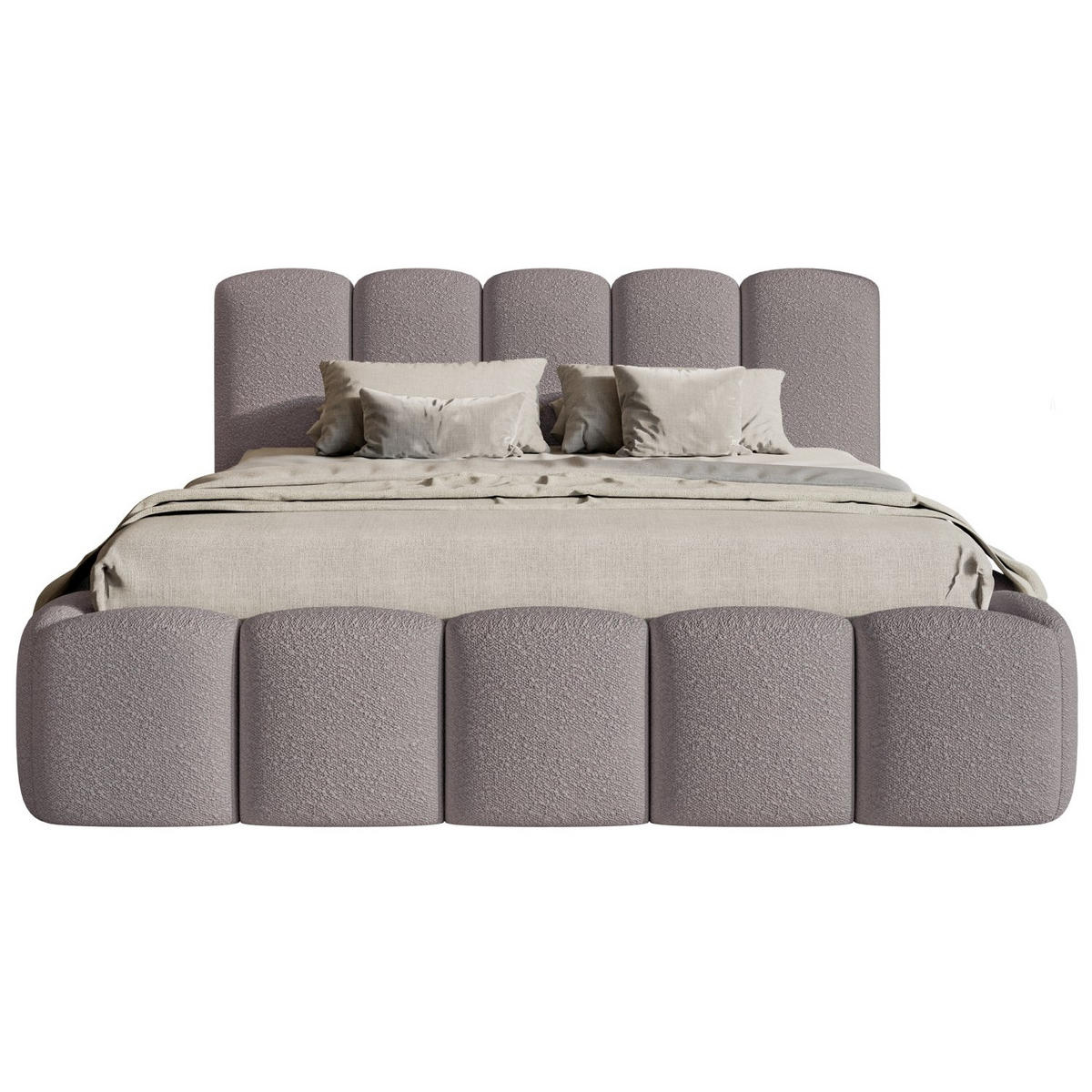 POLSTERBETT Cloudy II Taupe 140x200 cm - Graubraun, Holz/Textil (140/200cm) - Selsey