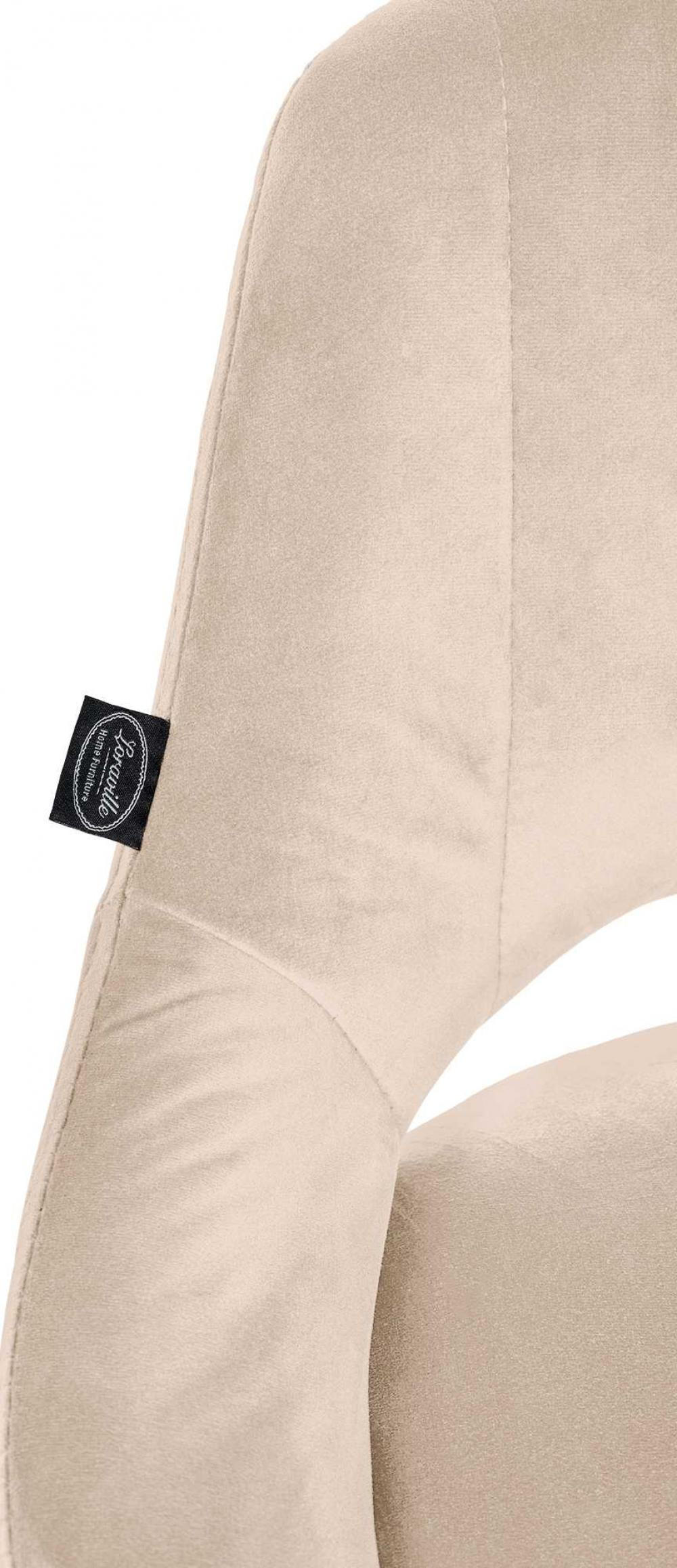 BARHOCKER Samt creme - Chromfarben/Creme, Textil/Metall (47/85/48cm) - CLP