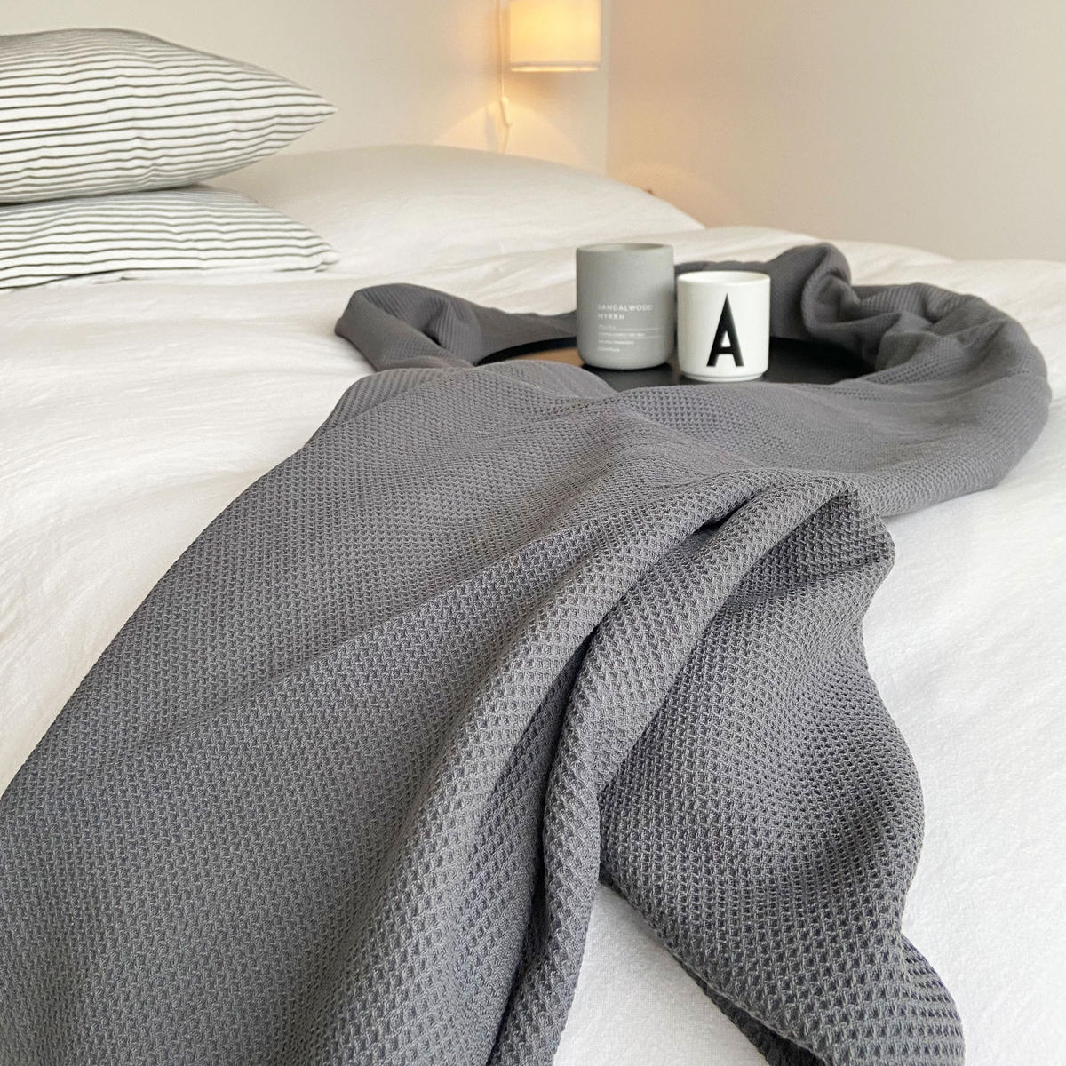 KUSCHELDECKE, 150x200 cm, 100% Baumwolle, Grau - Anthrazit, Textil (150/200cm) - Zollner