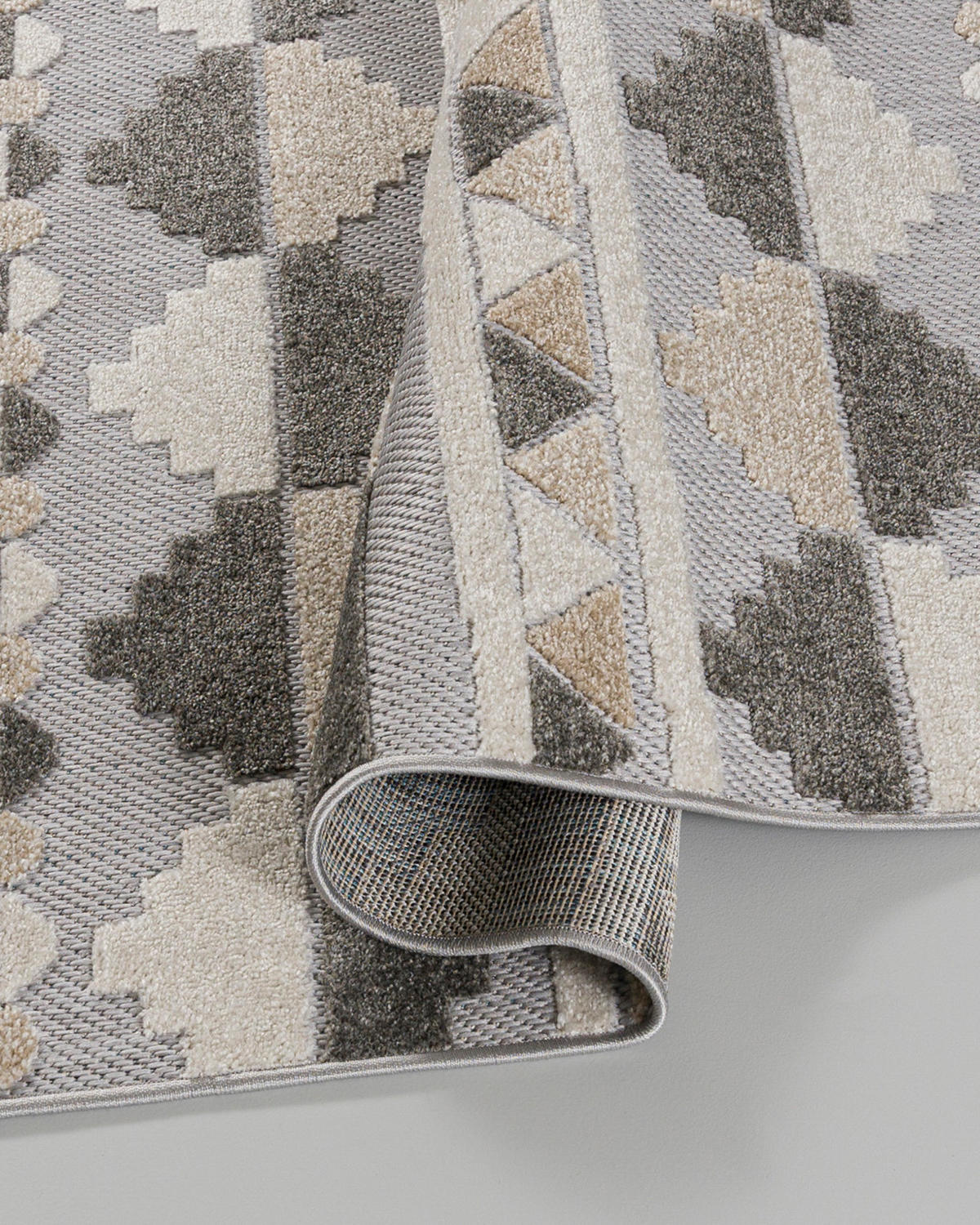 KOBEREC béžový krémový grafitový - 250 x 350 cm - modrá/sivá, textil (250/350cm) - Mazovia