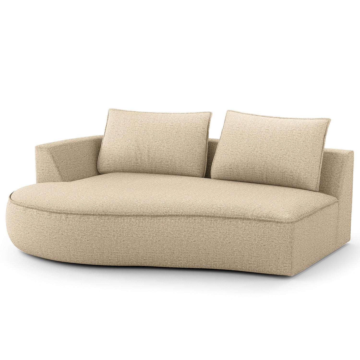 OTTOMANE - modular - Taupe/Schwarz, Kunststoff/Textil (196/82/146cm) - home24