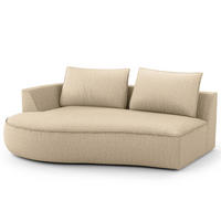 OTTOMANE - modular - Taupe/Schwarz, Kunststoff/Textil (196/82/146cm) - home24
