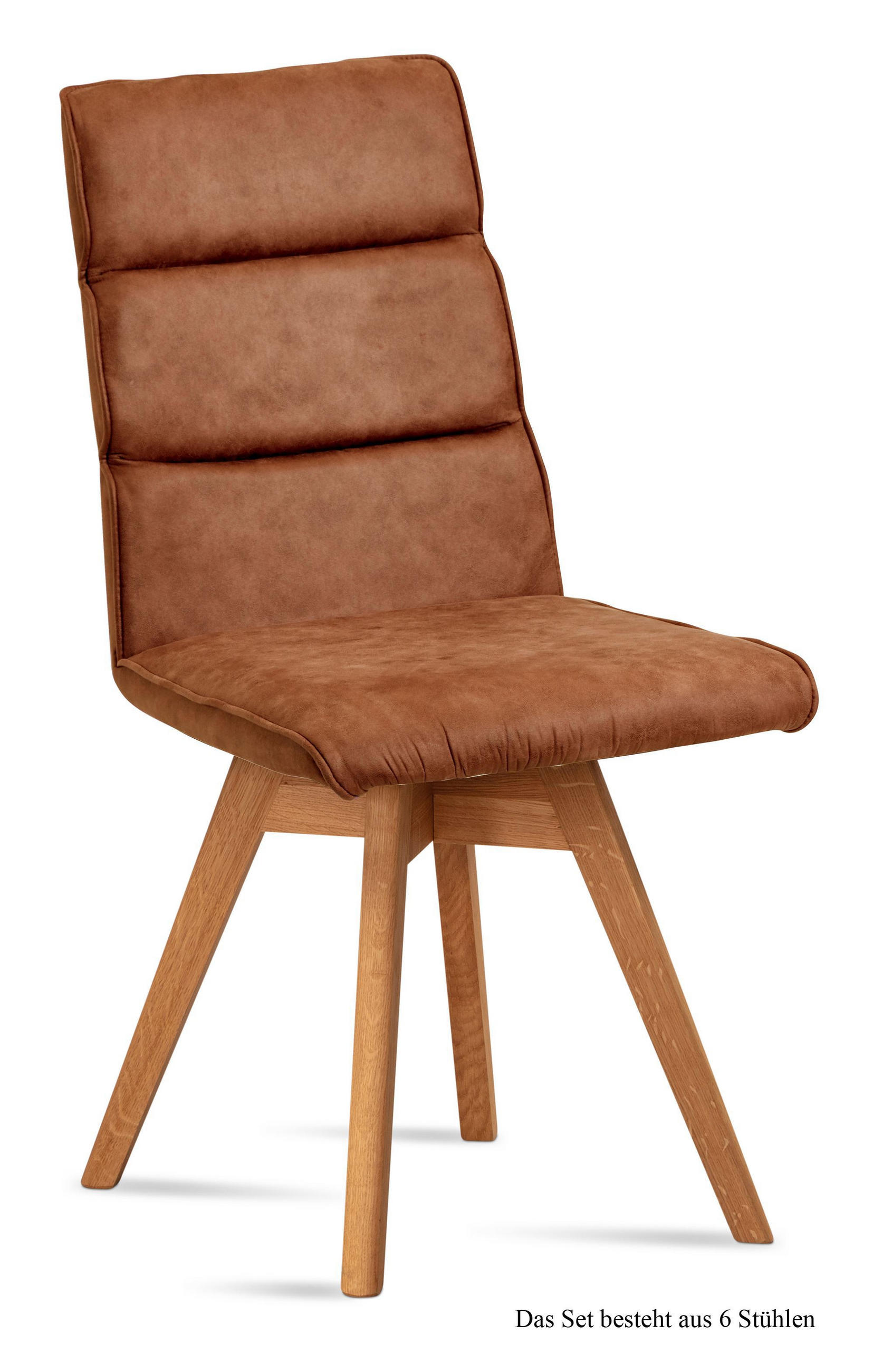 ESSZIMMERSTUHL drehbar (6er-Set) Doris 47x92x60 Eiche geölt/Cognac - Cognac/Eichefarben, Kunststoff (60/92/47cm) - 58aufmkessel