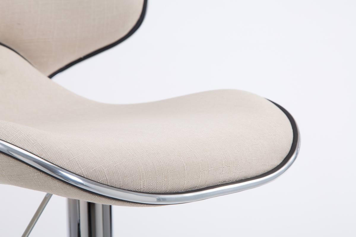 BARHOCKER 2er Set Stoff creme - Chromfarben/Creme, Textil/Metall (46/88/49cm) - CLP