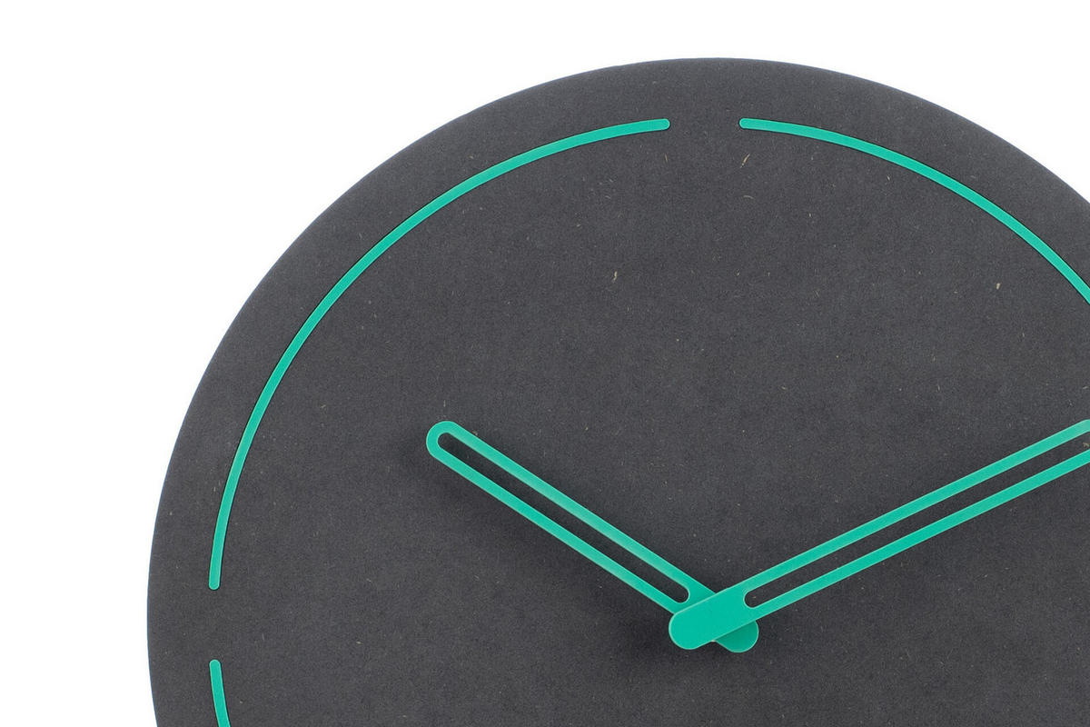 WANDUHR Design Grau 26/26 cm - Schwarz, Holzwerkstoff (0.4/26/1cm) - ONZENO