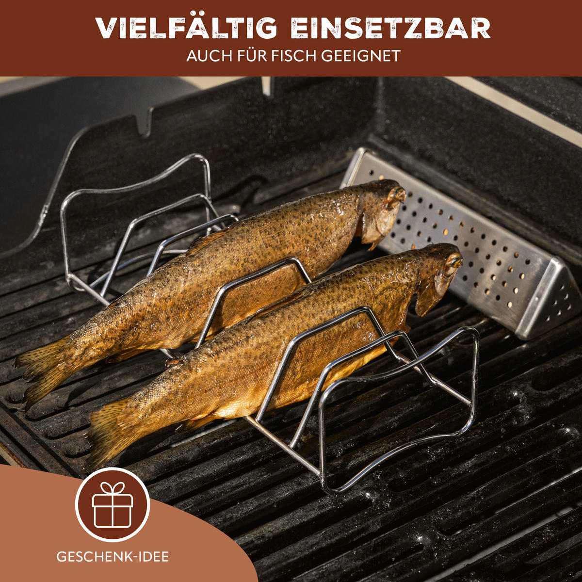RÄUCHERBOX, silber, Edelstahl - Edelstahlfarben, Metall (6/21/6cm) - bremermann
